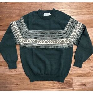 Vtg Moriarty Fisherman Fair Isle Sweater Nordic Heavy Hand Knit 100% Wool 2XL